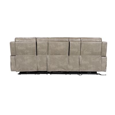 Charlotte 3 Seater Faux Leather Recliner - Taupe