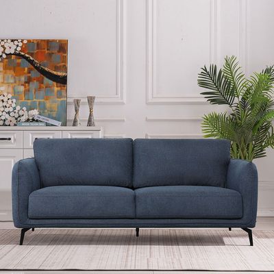 Sofia 5-Seater Fabric Sofa Set - Dark Blue - With 2-Year Warranty