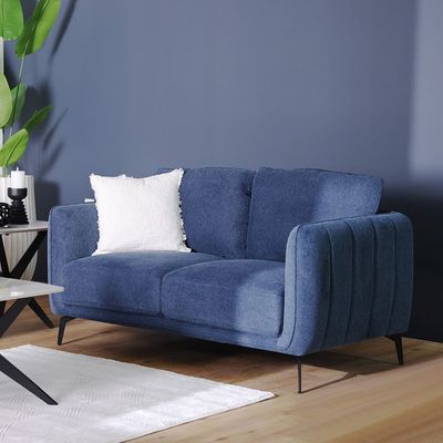 Sofia 5-Seater Fabric Sofa Set - Dark Blue - With 2-Year Warranty