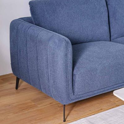 Sofia 5-Seater Fabric Sofa Set - Dark Blue - With 2-Year Warranty