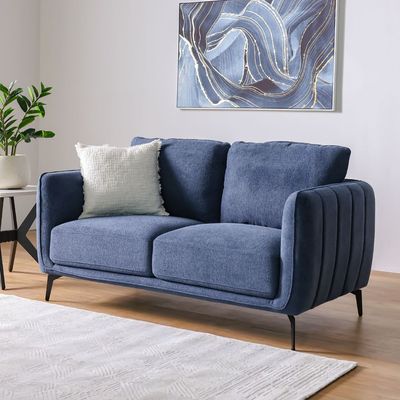 Sofia 5-Seater Fabric Sofa Set - Dark Blue - With 2-Year Warranty