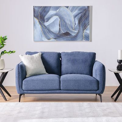 Sofia 5-Seater Fabric Sofa Set - Dark Blue - With 2-Year Warranty