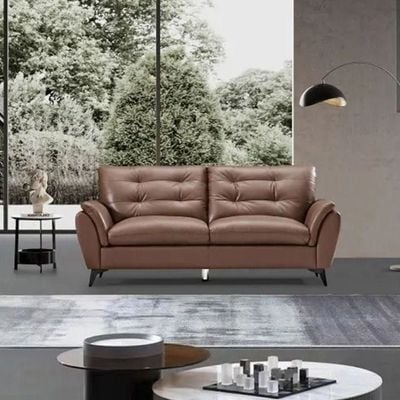 Auckland 3+2 Seater Faux Leather Sofa Set - Brown - With 2-Year Warranty