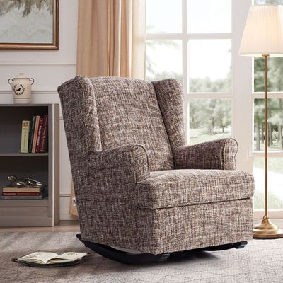 Portsmount 1-Seater Fabric Racking Chair - Brown