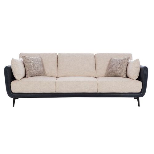 Portsmount 3+2 Seater Fabric Sofa Set - Beige / Midnight Blue