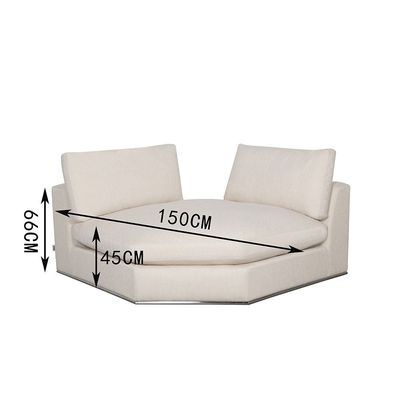 Paddington 2-seater Corner Wedge Fabric Modular Sofa – Ivory