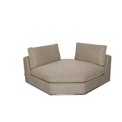 Paddington 2-Seater Corner Wedge Fabric Modular Sofa – Mélange Brown