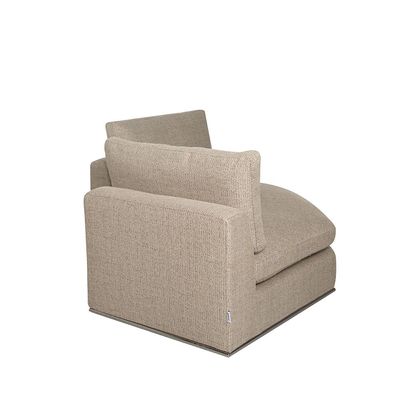 Paddington 2-Seater Corner Wedge Fabric Modular Sofa – Mélange Brown