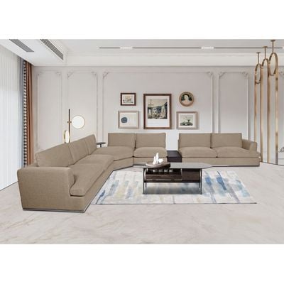 Paddington 7-Seater Modular Sectional Sofa - Mélange Brown - With 2-Year Warranty