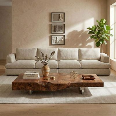 Paddington 4 Seater Fabric Modular Sofa Set- Brown