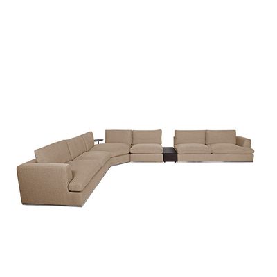 Paddington 2-Seater Right-Arm Fabric Modular Sofa - Mélange Brown