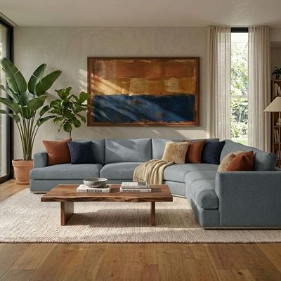 Paddington 5 Seater Fabric Modular Sofa Set- Teal Green