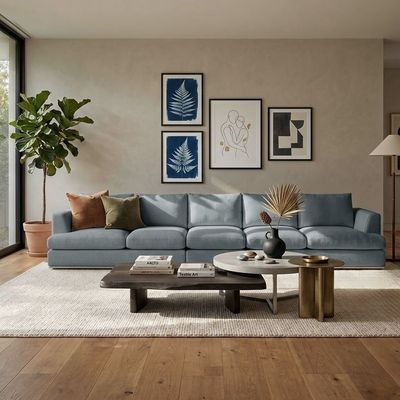 Paddington 5 Seater Fabric Modular Sofa Set- Teal Green