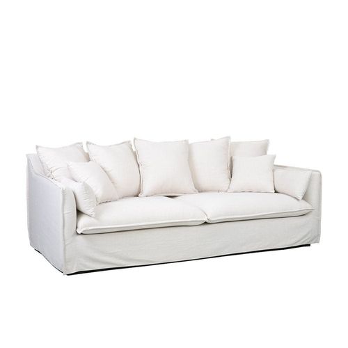 Hobart 3-Seater Fabric Sofa – Beige – With 2-Year Warranty