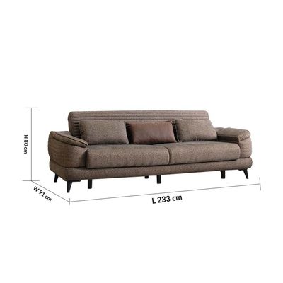 Foxton 3-Seater Fabric Sofa Bed - Choco Brown - With 2-Year Warranty