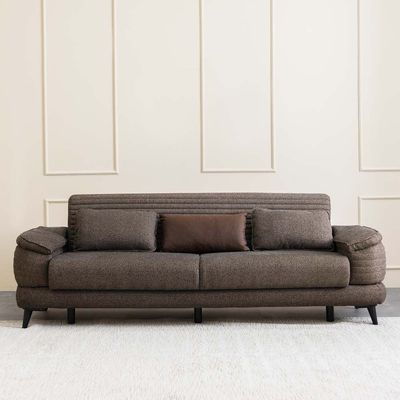 Foxton 3-Seater Fabric Sofa Bed - Choco Brown - With 2-Year Warranty