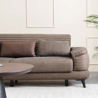 Foxton 3-Seater Fabric Sofa Bed - Choco Brown - With 2-Year Warranty