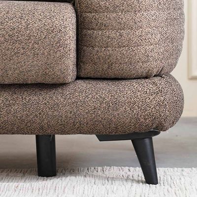 Foxton 3-Seater Fabric Sofa Bed - Choco Brown - With 2-Year Warranty