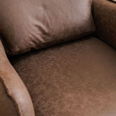 فوكستون -أريكة قماش بمقعد واحد - بني داكن - مع ضمان لمدة عامين