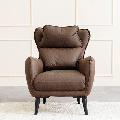فوكستون -أريكة قماش بمقعد واحد - بني داكن - مع ضمان لمدة عامين