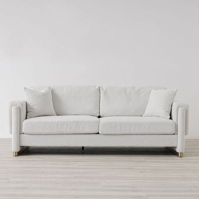 Eltham 3-Seater Fabric Sofa - White - With 2-Years Warranty