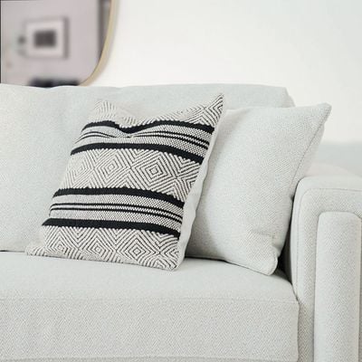 إلثام - أريكة قماشية 3 مقاعد - أبيض - مع ضمان مدة عامين