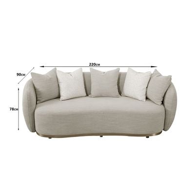 Wellsford 3-Seater Fabric Sofa - Brown - With 2-Years Warranty