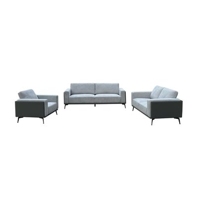 Vista 3+2+1 Seater Fabric Sofa - Warm Grey / Dark Grey