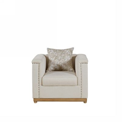 Artellis 1 Seater Fabric Sofa - White Chenille