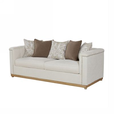 Artellis 3 Seater Fabric Sofa - White Chenille