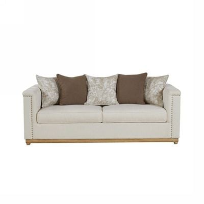 Artellis 3 Seater Fabric Sofa - White Chenille