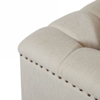 Artellis 3 Seater Fabric Sofa - White Chenille