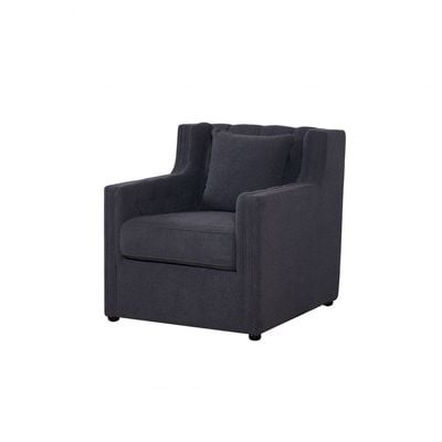 Psuedo 1-Seater Fabric Sofa - Charcoal - With 2-Year Warranty