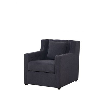 Psuedo 1-Seater Fabric Sofa - Charcoal - With 2-Year Warranty