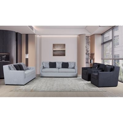 Psuedo 1-Seater Fabric Sofa - Charcoal - With 2-Year Warranty