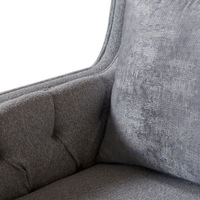 Psuedo 3 Seater Fabric Sofa - Light Grey