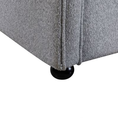 Psuedo 3 Seater Fabric Sofa - Light Grey