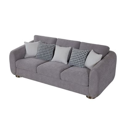 Hestia 3+2+2 Seater Fabric Sofa Set - Light Grey