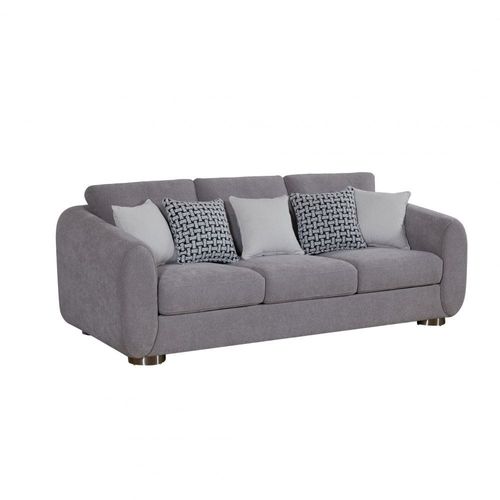 Hestia 3 Seater Fabric Sofa - Light Grey