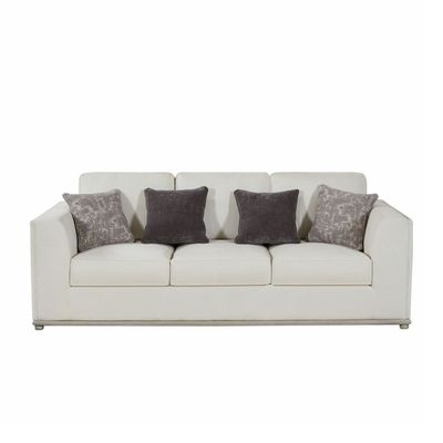 Hades 3-Seater Fabric Sofa - Milky White - With 2-Year Warranty