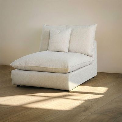 Napoleon Armless 1-Seater Fabric Modular Sofa – Beige - With 2-Year Warranty