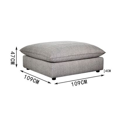 Napoleon 1-Seater Ottoman Fabric Modular Sofa – Grey - With 2-Year Warranty