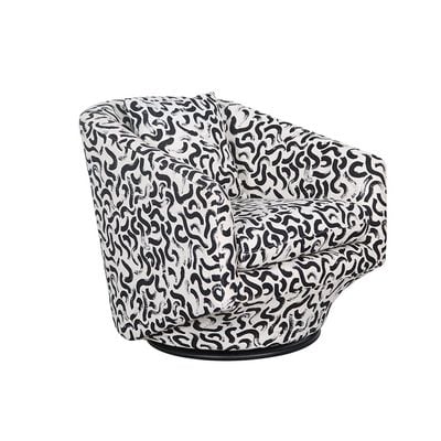 Napoleon 1-Seater Fabric Accent Chair – Black & White Pattern - With 2-Year Warranty