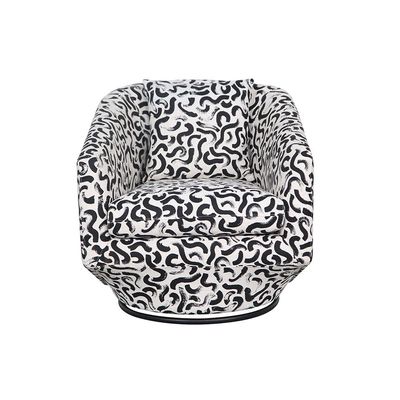 Napoleon 1-Seater Fabric Accent Chair – Black & White Pattern - With 2-Year Warranty