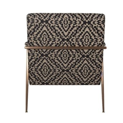 Fresno 1-Seater Fabric Accent Chair - Beige/Black Pattern – With 2-Year warranty
