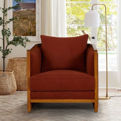 Raiden 1-Seater Fabric Sofa - Rust - With 2-Year Warranty