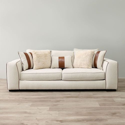 Trix 3 Seater Fabric Sofa - Beige