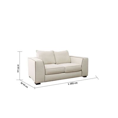 Trix 2-Seater Fabric Sofa - Beige - With 2-Year Warranty