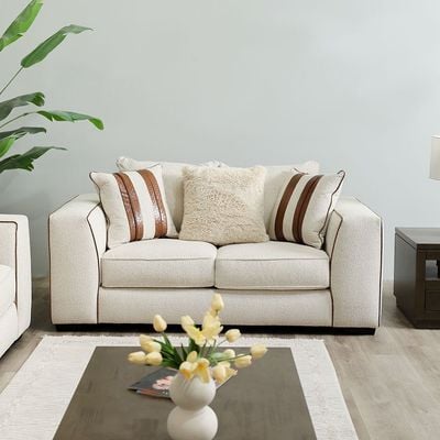 Trix 2-Seater Fabric Sofa - Beige - With 2-Year Warranty