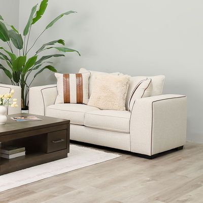 Trix 2-Seater Fabric Sofa - Beige - With 2-Year Warranty